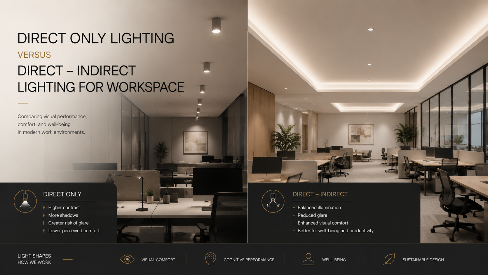 direct lighting vs direct indirect lighting