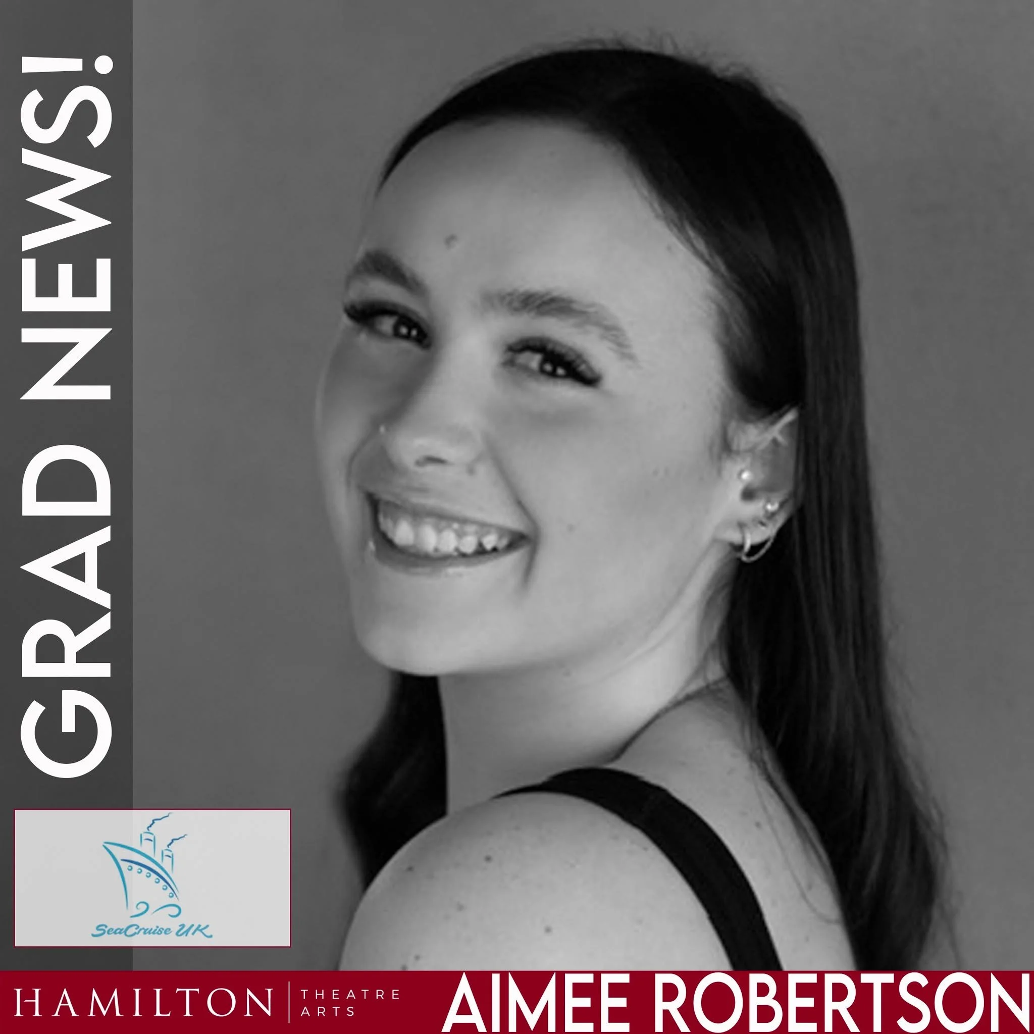 GRAD NEWS | Aimee Robertson

We love to keep in touch with our recent Graduates and watch their careers taking flight&hellip; or sail!

Aimee graduated with Diploma in Professional Dance and joined Sea Cruise UK in Cyprus.  She is now on her second c