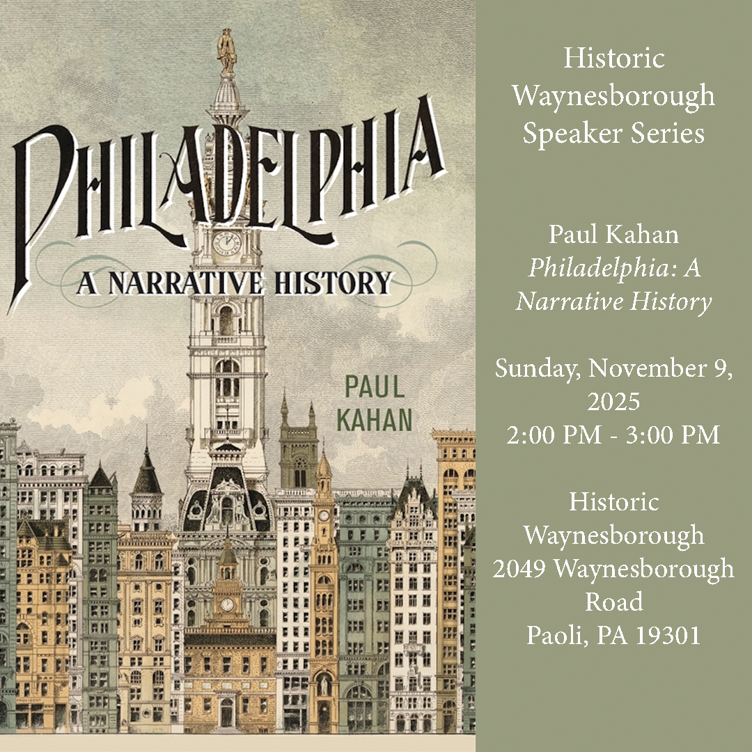 November 9th: Historic Waynesborough Speaker Series: Paul Kahan