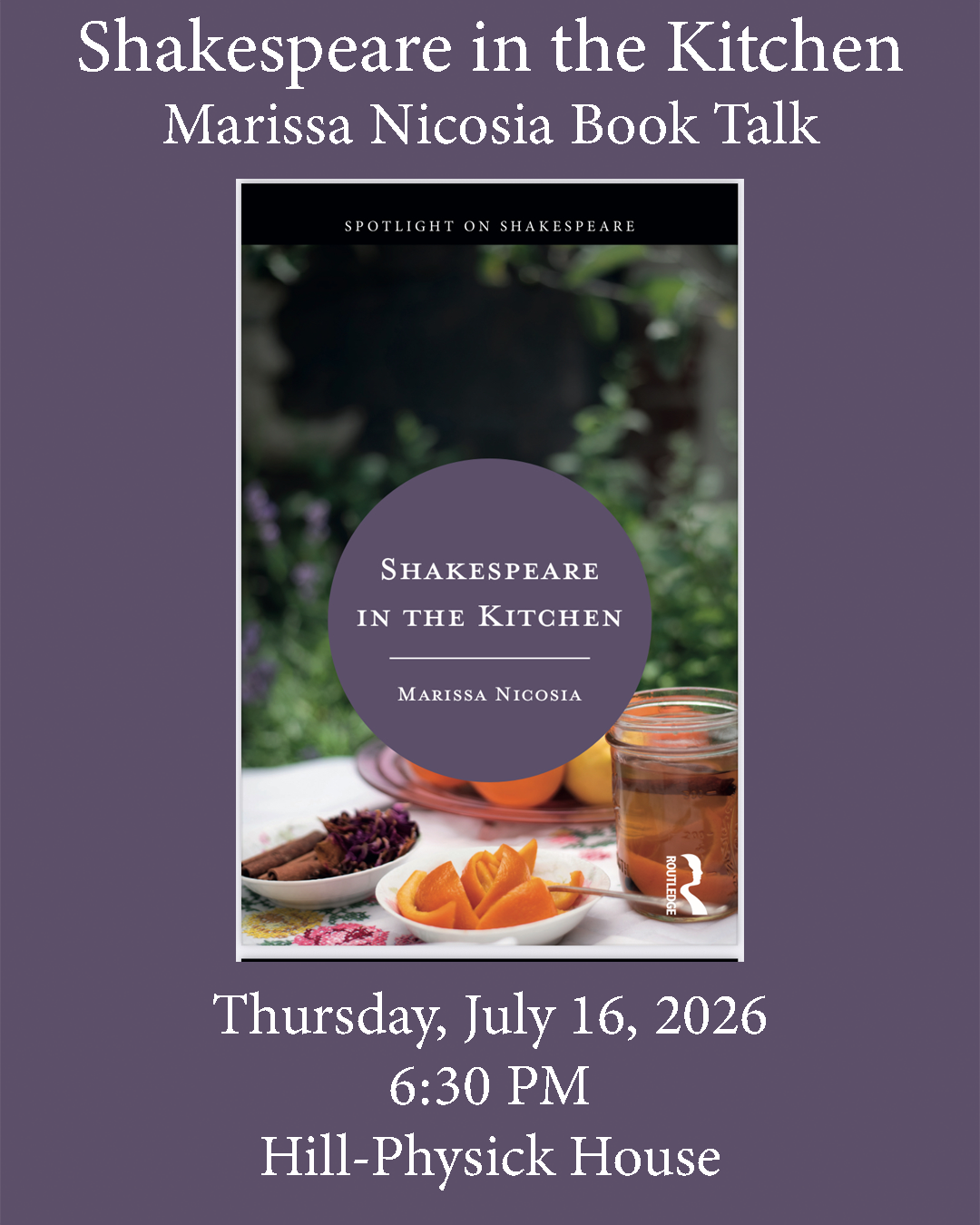 July 16th: Shakespeare in the Kitchen Book Talk