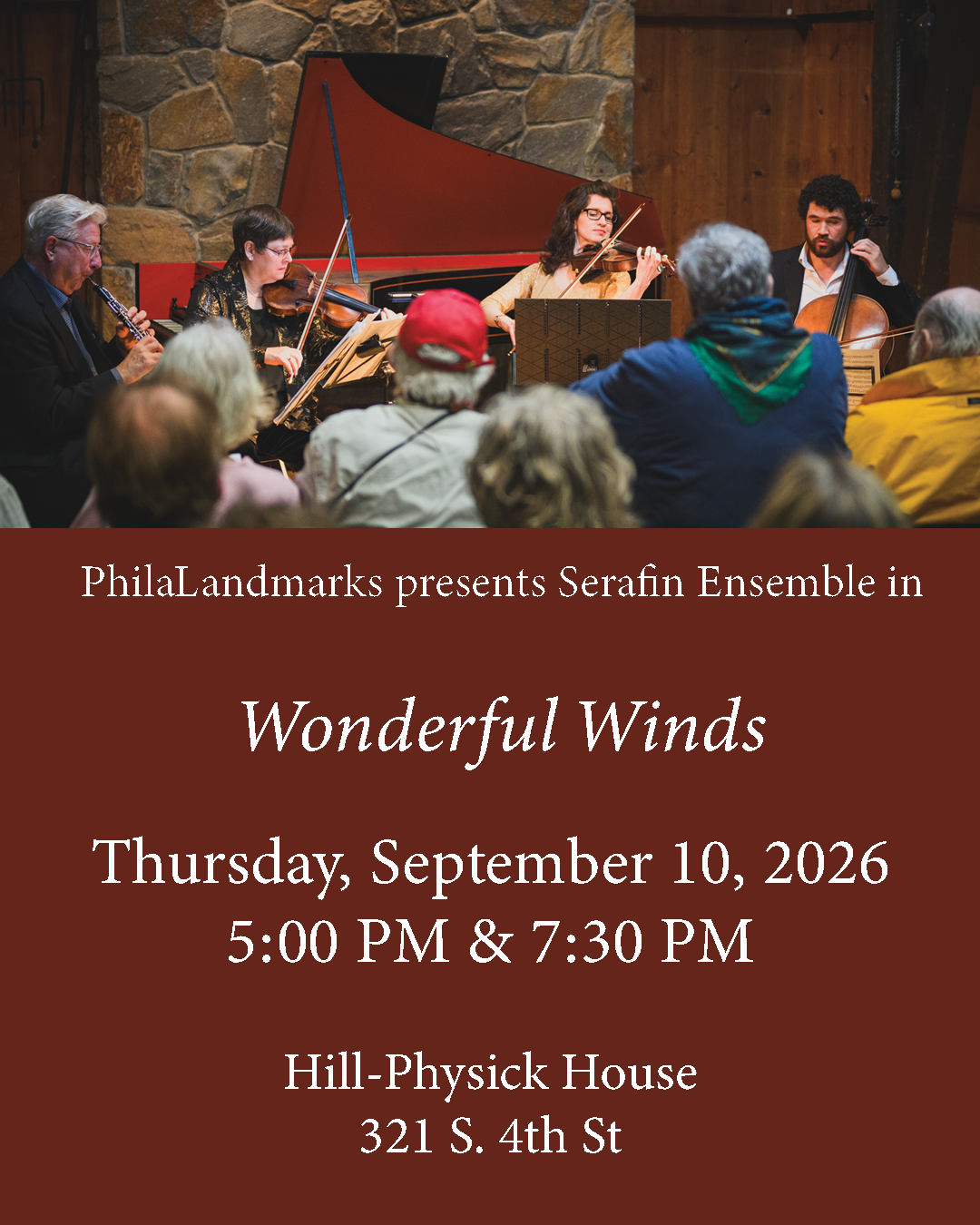 September 10th: PhilaLandmarks presents Serafin Ensemble in Wonderful Winds