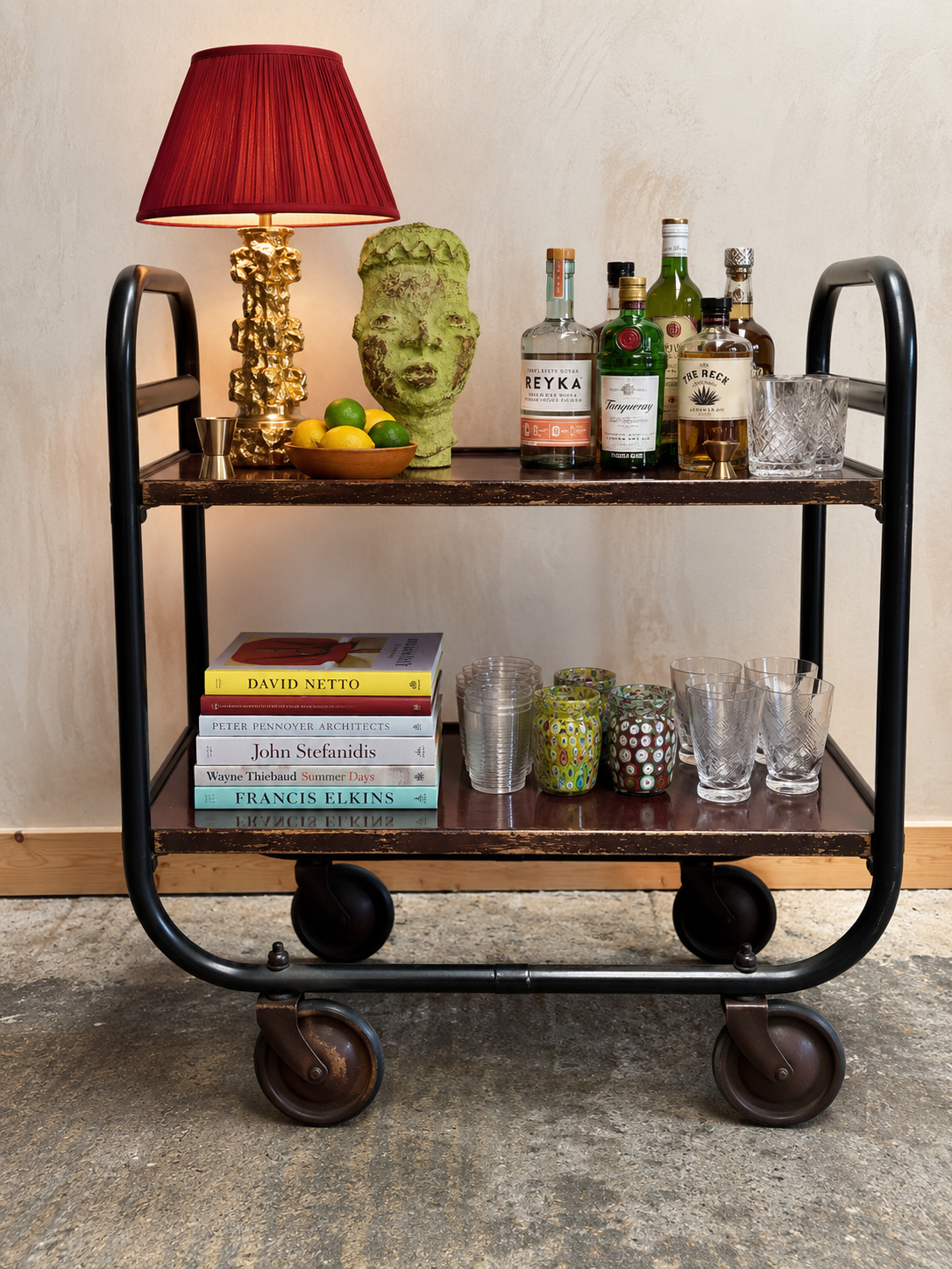 A mid century bar cart - In stock
