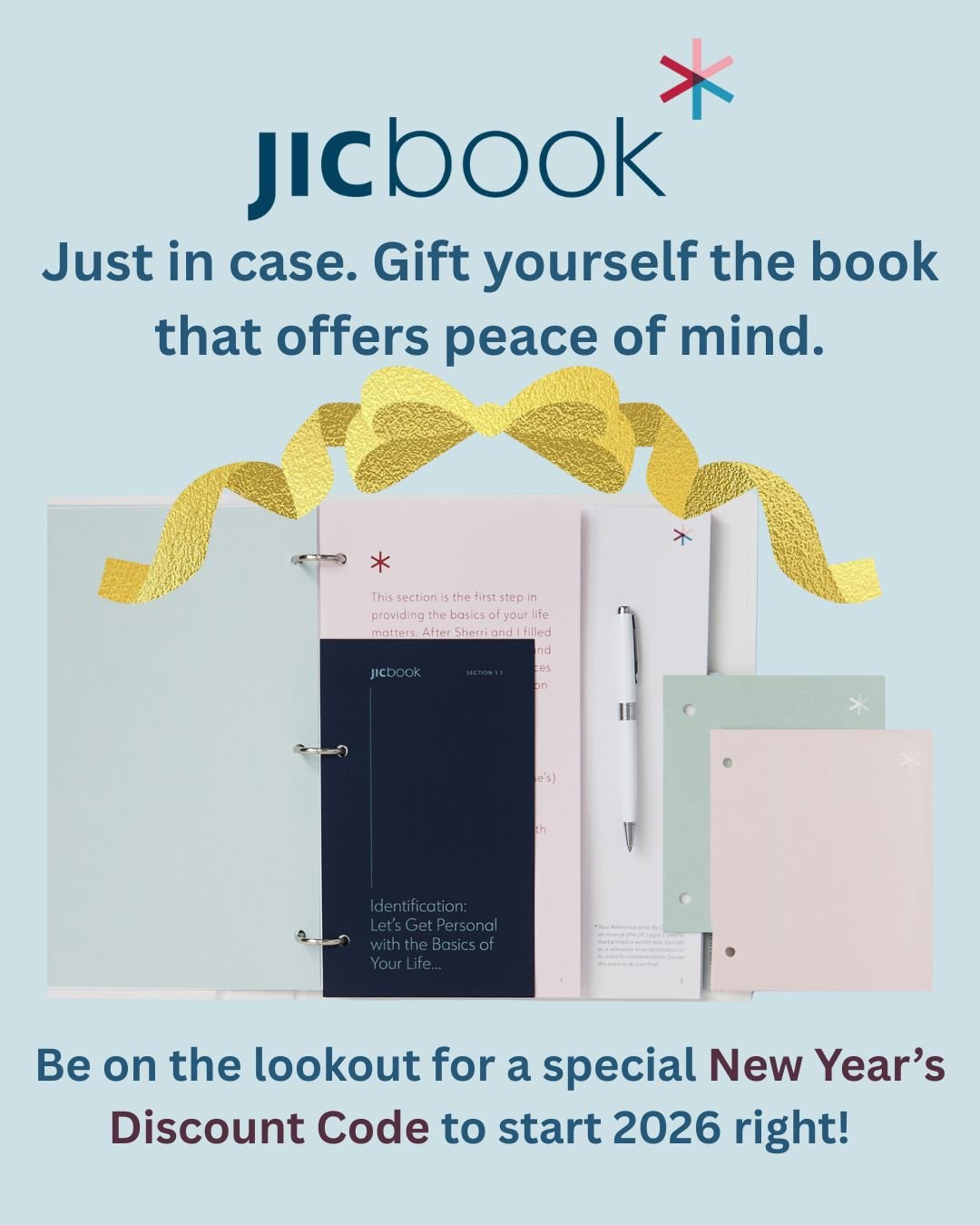 The book that gifts you peace of mind is JIC Book. 📑

#justincase #familyplanner #familyaffairs #beprepared #organizedmatters #familymatters #newyearnewgoals