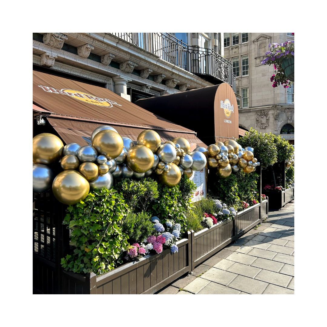 Gold and Silver Balloon Organic Garland Hard Rock Cafe London | London Balloons 1.2.png