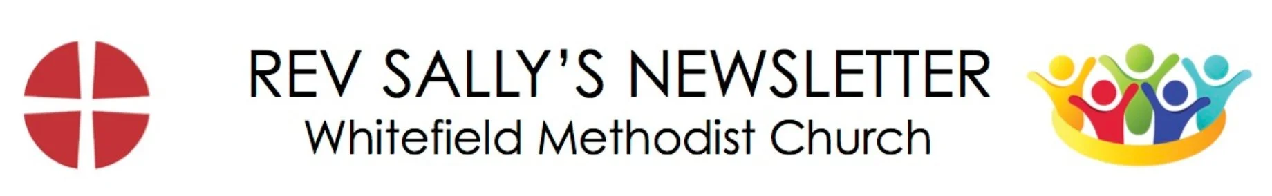 Newsletter header for Rev Sally's Newsletter from Whitefield Methodist Church.