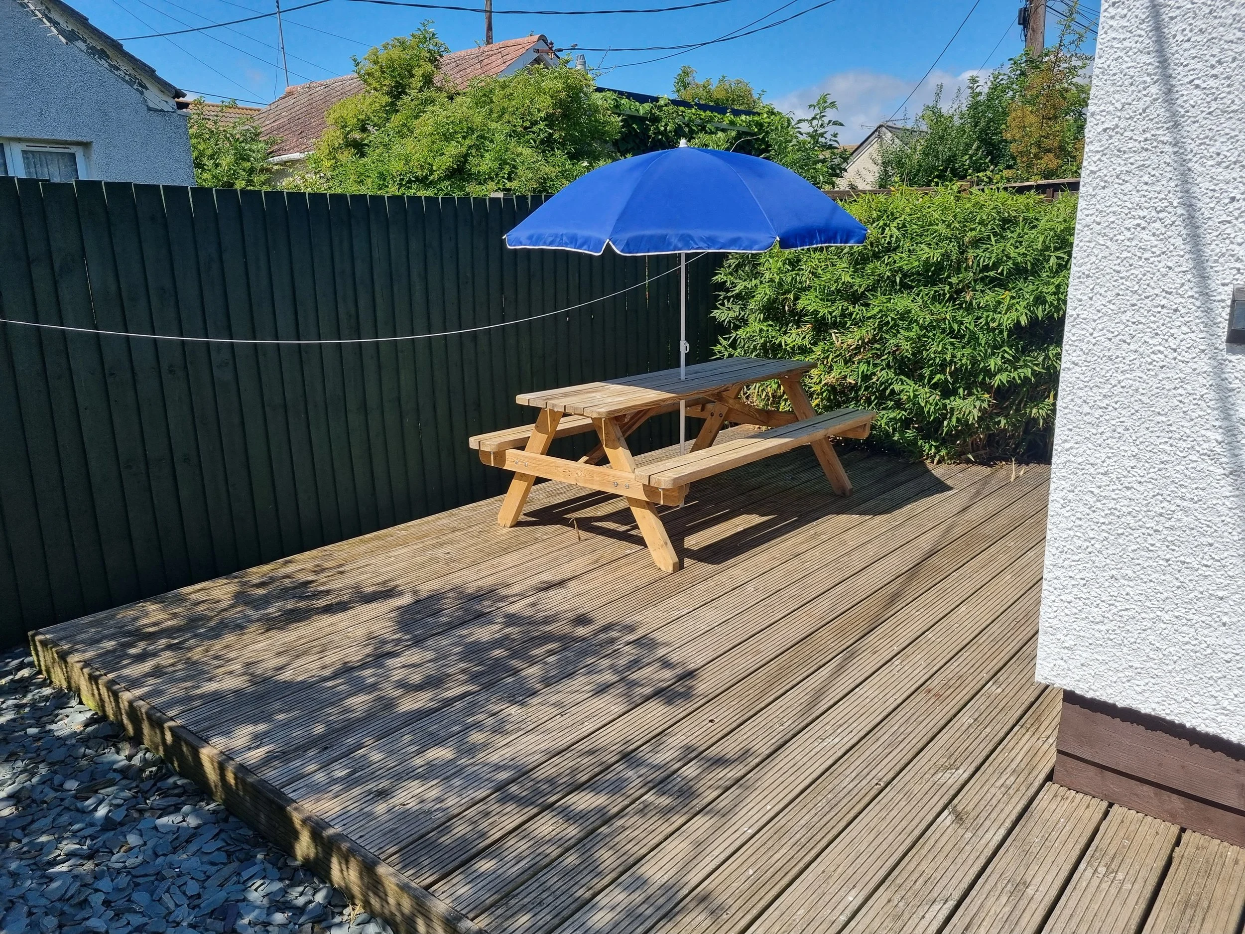 Raised deck with seating