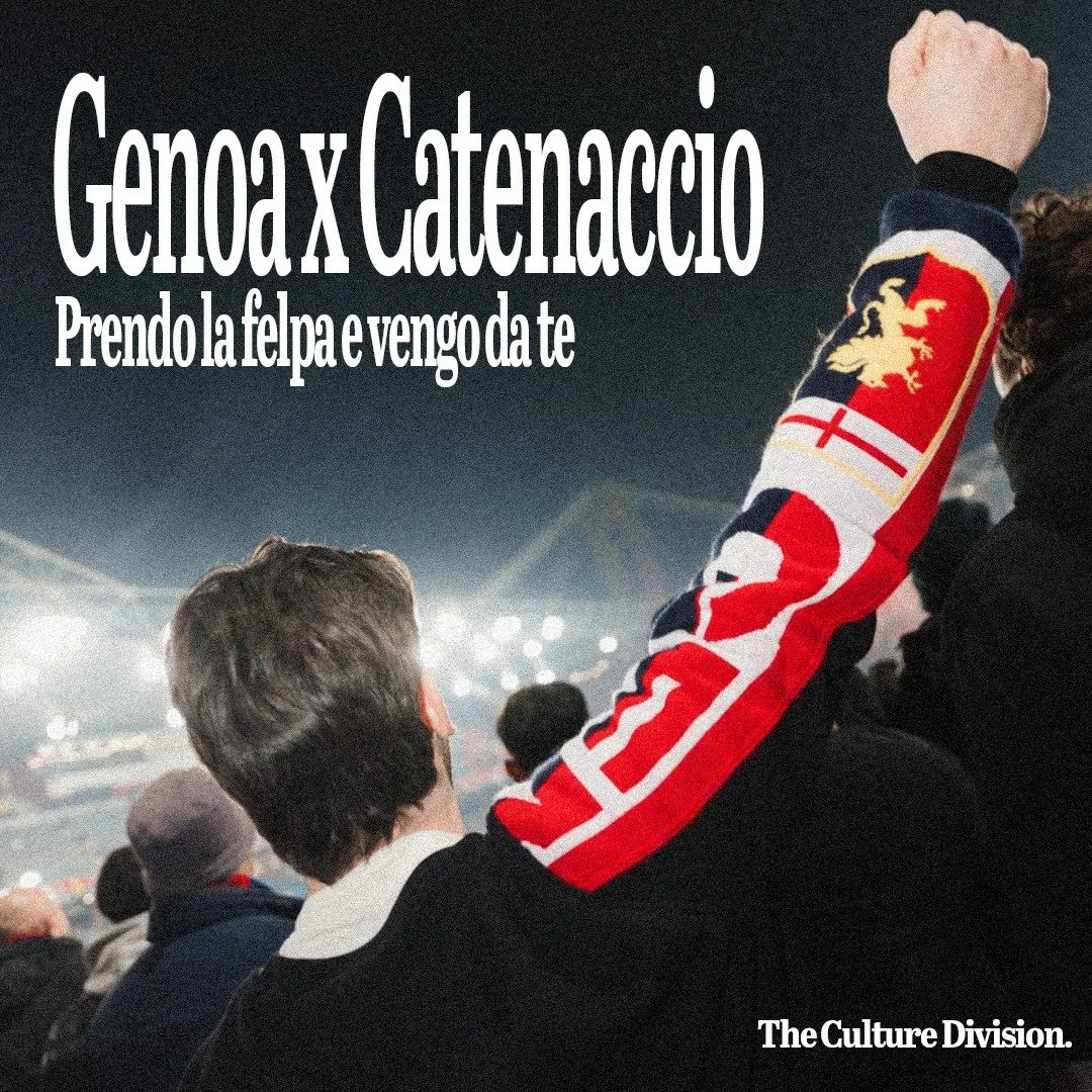 Catenaccio is a project born in Barcelona by Italian designer Cesare Tamagno, built on a simple idea: preserving the emotional value of our most beloved football garments. From this vision comes the Genoa CFC x Catenaccio collection, &ldquo;Prendo la