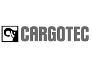 Logo der Firma CARGOTEC mit schwarzen Schriftzug und grafischem Elefantenkopf.