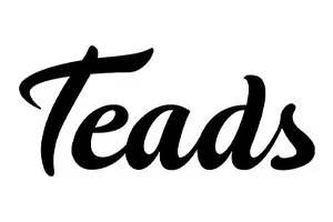 Das Teads-Logo in schwarzer Schrift auf weißem Hintergrund
