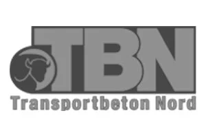 Logo von TBN Transportbeton Nord mit Graffiti-Design und schwarzem, grauem und weißem Farbchema