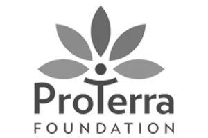 Logo der ProTerra Foundation mit Blättern und Text