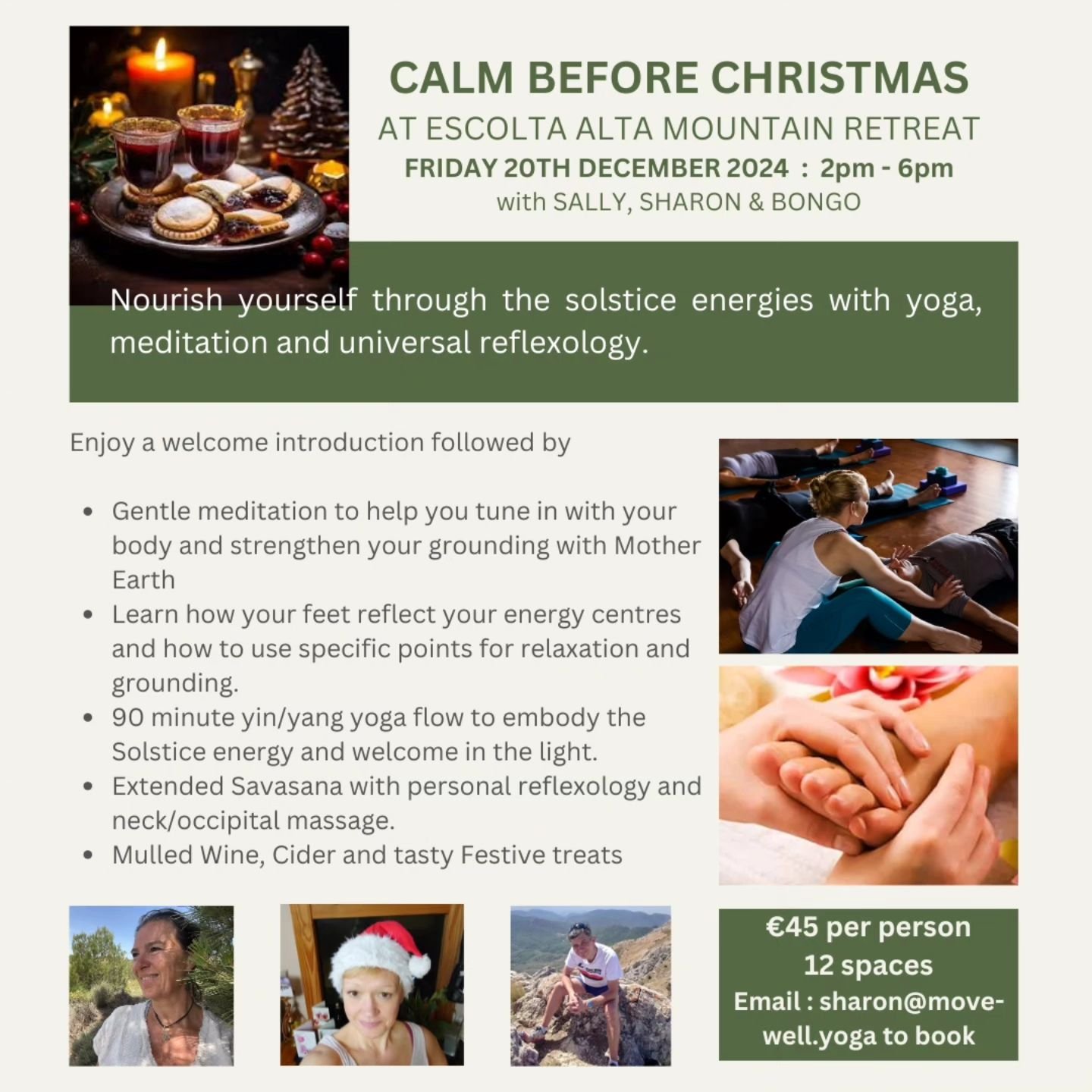 ✨ 2 spaces left ✨ 

🙏 Book now and join us for an afternoon of self care and nourishment 💛

@escolta_alta 
@sallymclaridge 
@sharon_movewellyoga 
@bongo_cocinero_de_montana