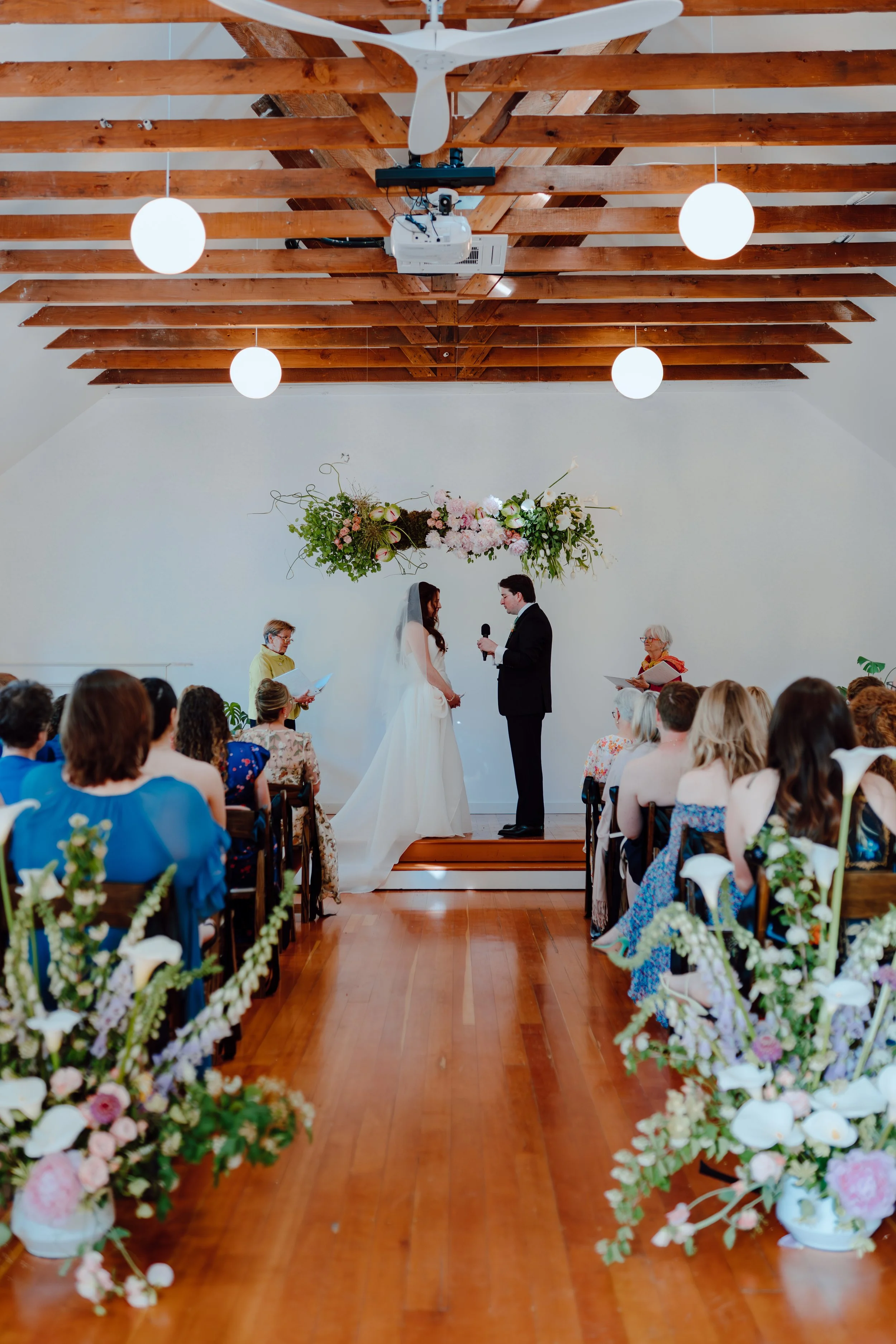 wedding ceremony, intimate venue, flowers, elopement ceremony, gathering, reception, portland, PDX, bride, groom