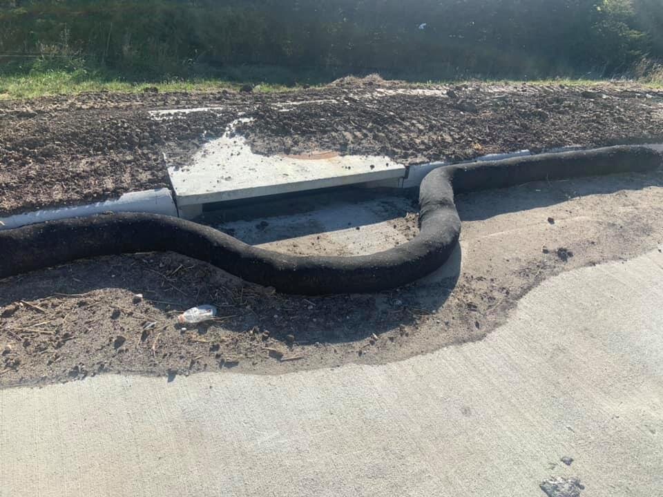 etube erosion control filter sock installed on project to protect an inlet.