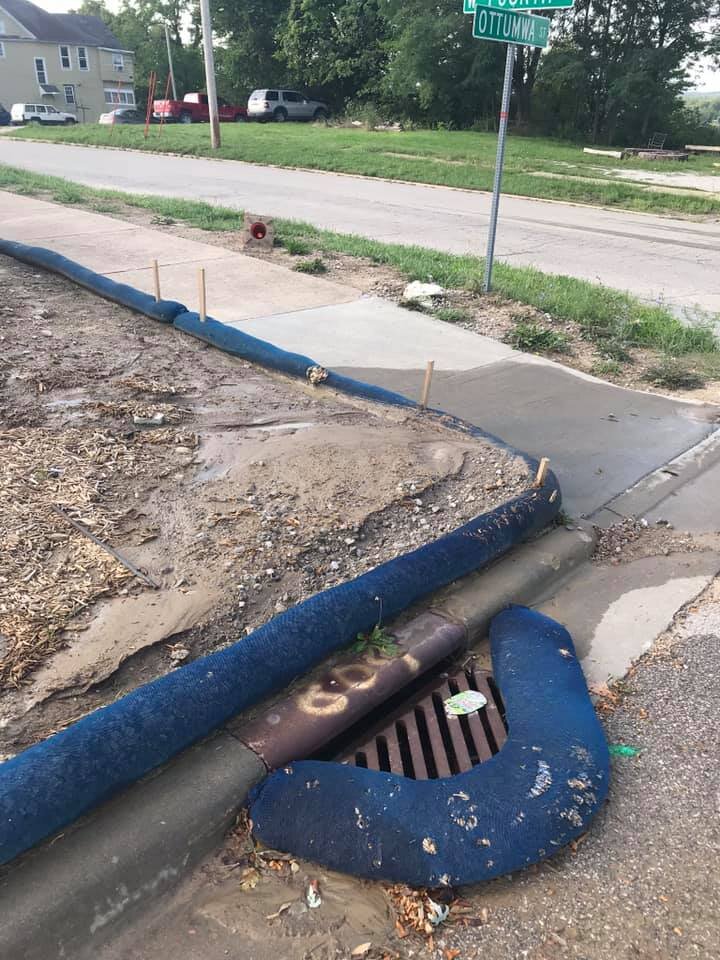etube erosion control filter sock installed on project to protect an inlet.