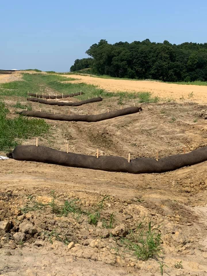 etube filter socks installed as ditch checks on a project.