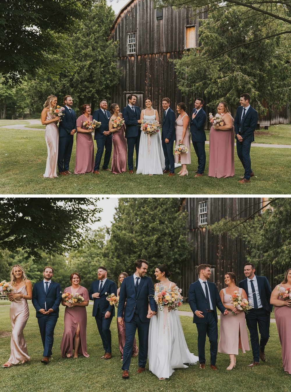 Bridal party portraits at Ball's Falls Conservation Area