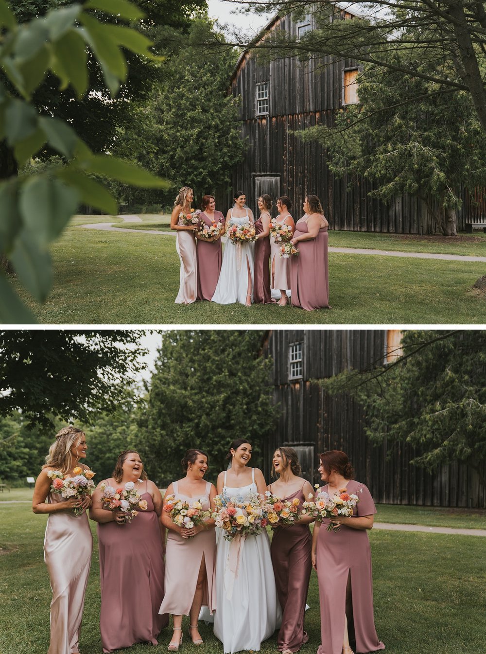 Bridal party portraits at Ball's Falls Conservation Area