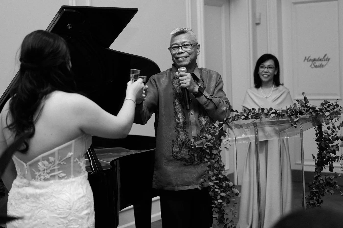 Wedding reception in The West Wing at The Arlington Estate
