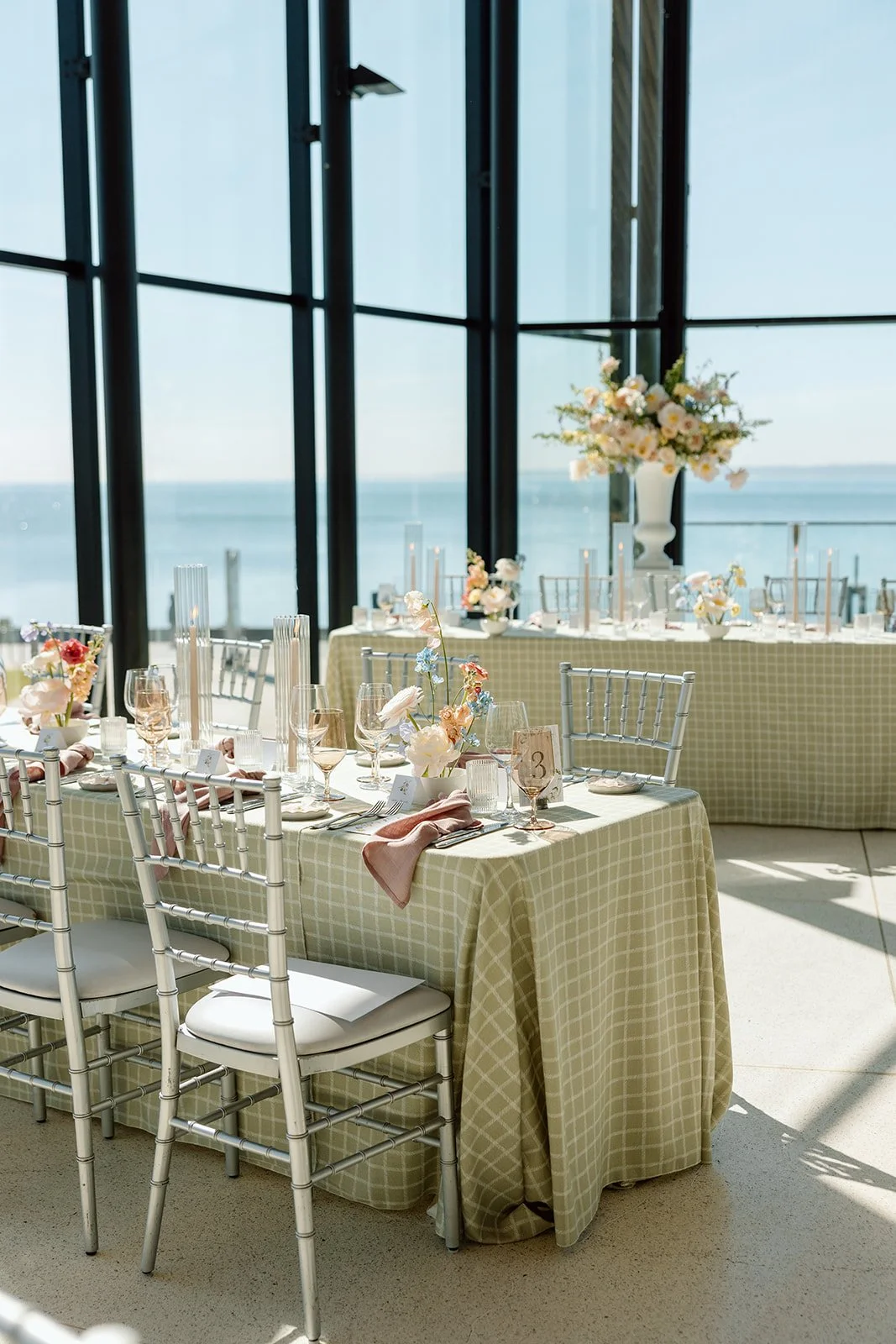   When it comes to planning a bridal shower, stepping outside the traditional all-pink box can yield stunning results. For Michela’s celebration at Spencer’s on the Waterfront, we designed a "Sophisticated Pastel Garden" look that perfectly softened 