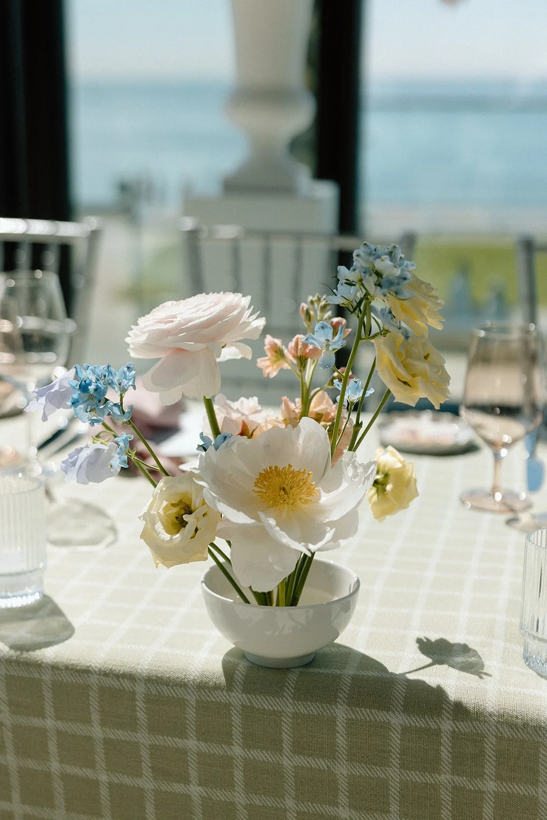  Ikebana vases are given away to guests as a thank you for attending the shower at Spencer’s on the Waterfront. 