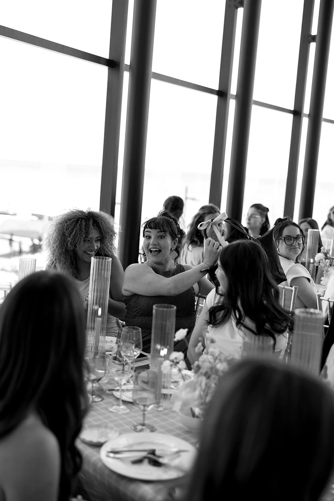  Guests enjoy prize giveaways from the raffle table, while the open dessert table by The Dessert Room opens. 