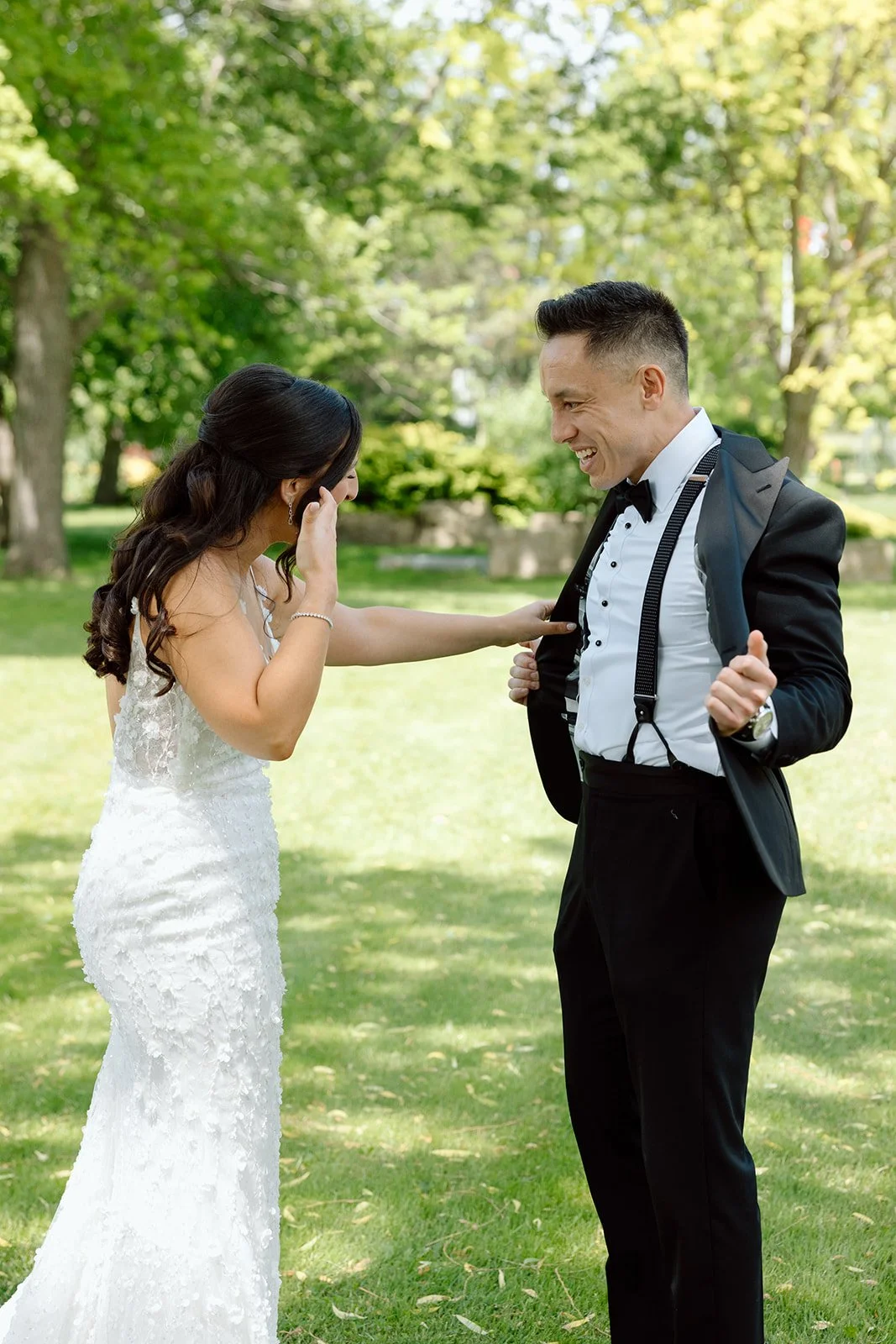  Bride and Groom share their first look together before their ceremony. 