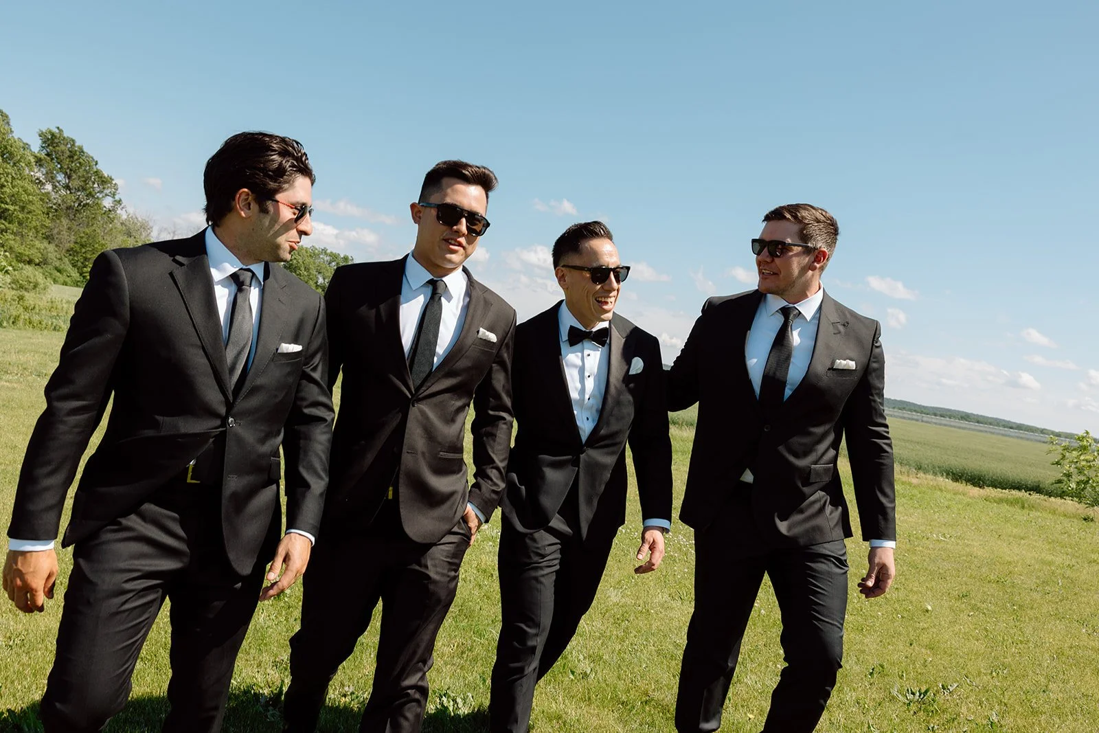  Wedding party portraits at The Hare Wine Co. in the vineyards before ceremony. 