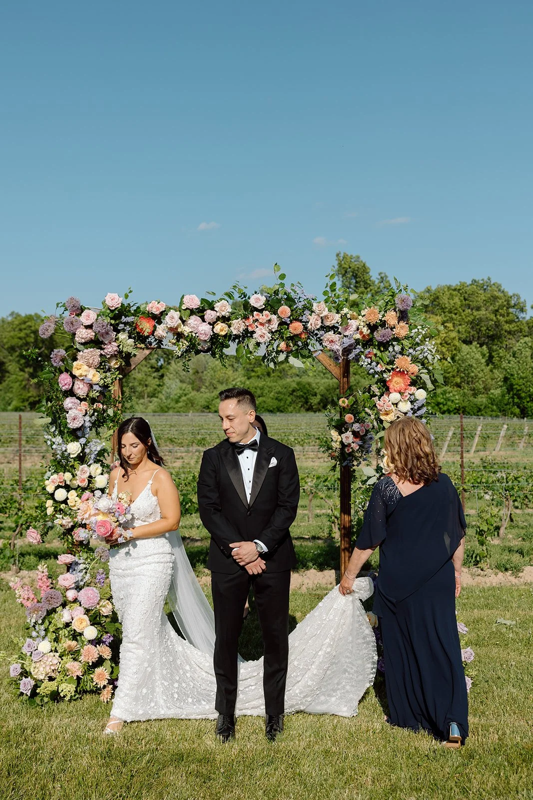  Jewish wedding chuppah design at a winery ceremony, planned by Lindsay Plank Events. 