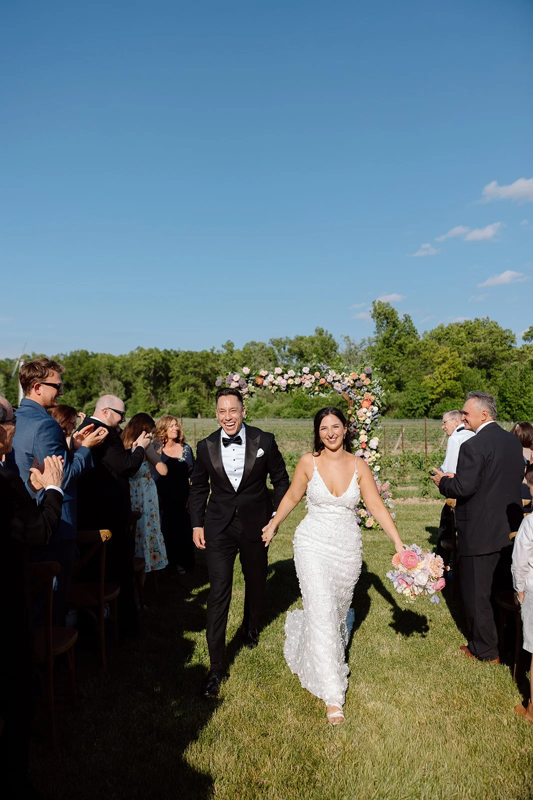  Bride and Groom exit their ceremony as newly married, Husband Wife! 
