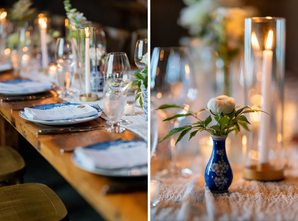 The Barrel Room at Hare Wine Co. in Niagara-on-the-Lake set up for a wedding reception