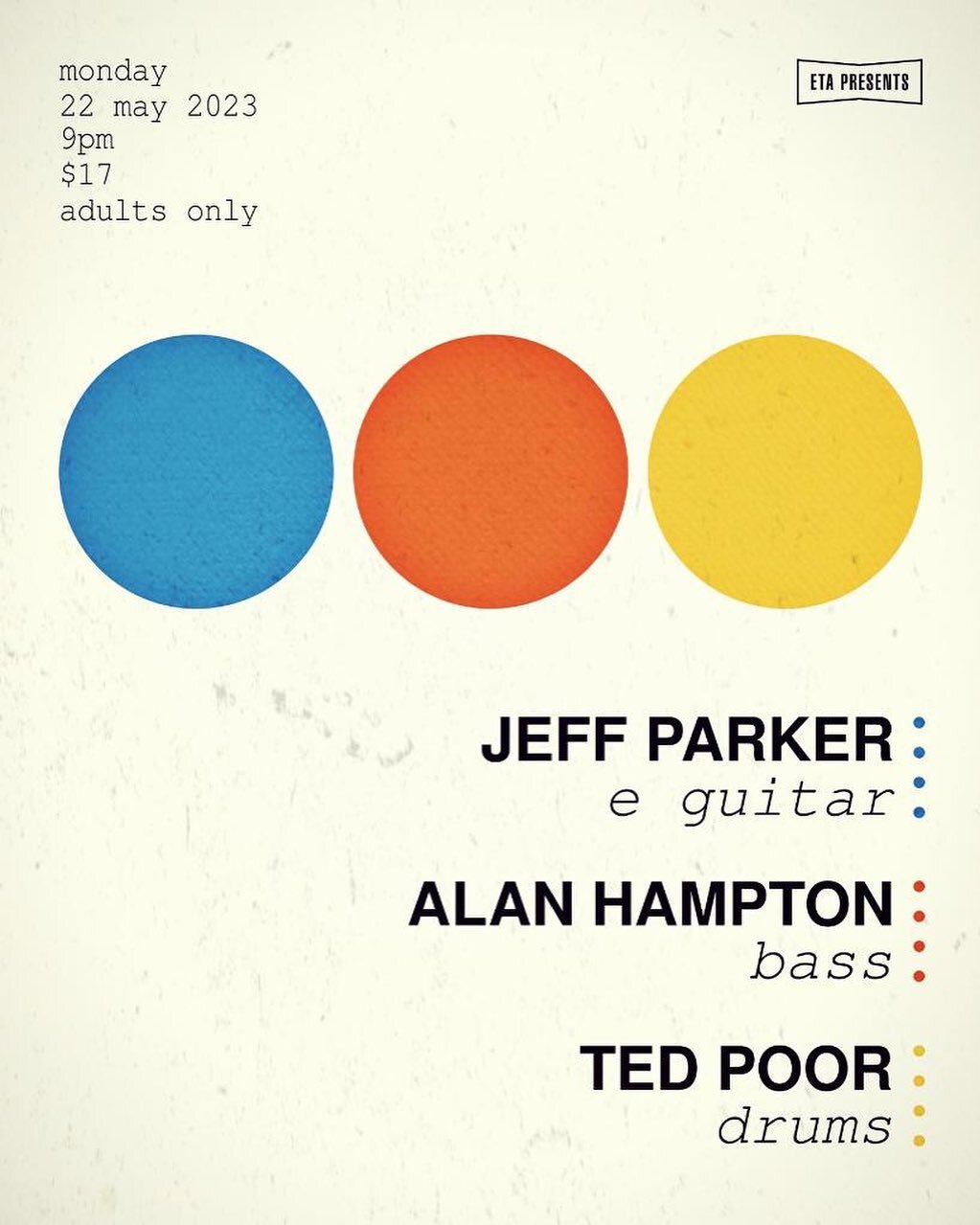 Tomorrow night at ETA, playing some music with Alan Hampton @alanshampton and Ted Poor @tedpoor! 9pm, $17, 21+. 5630 N. Figueroa, Highland Park, LA, CA. Hope to see you there!