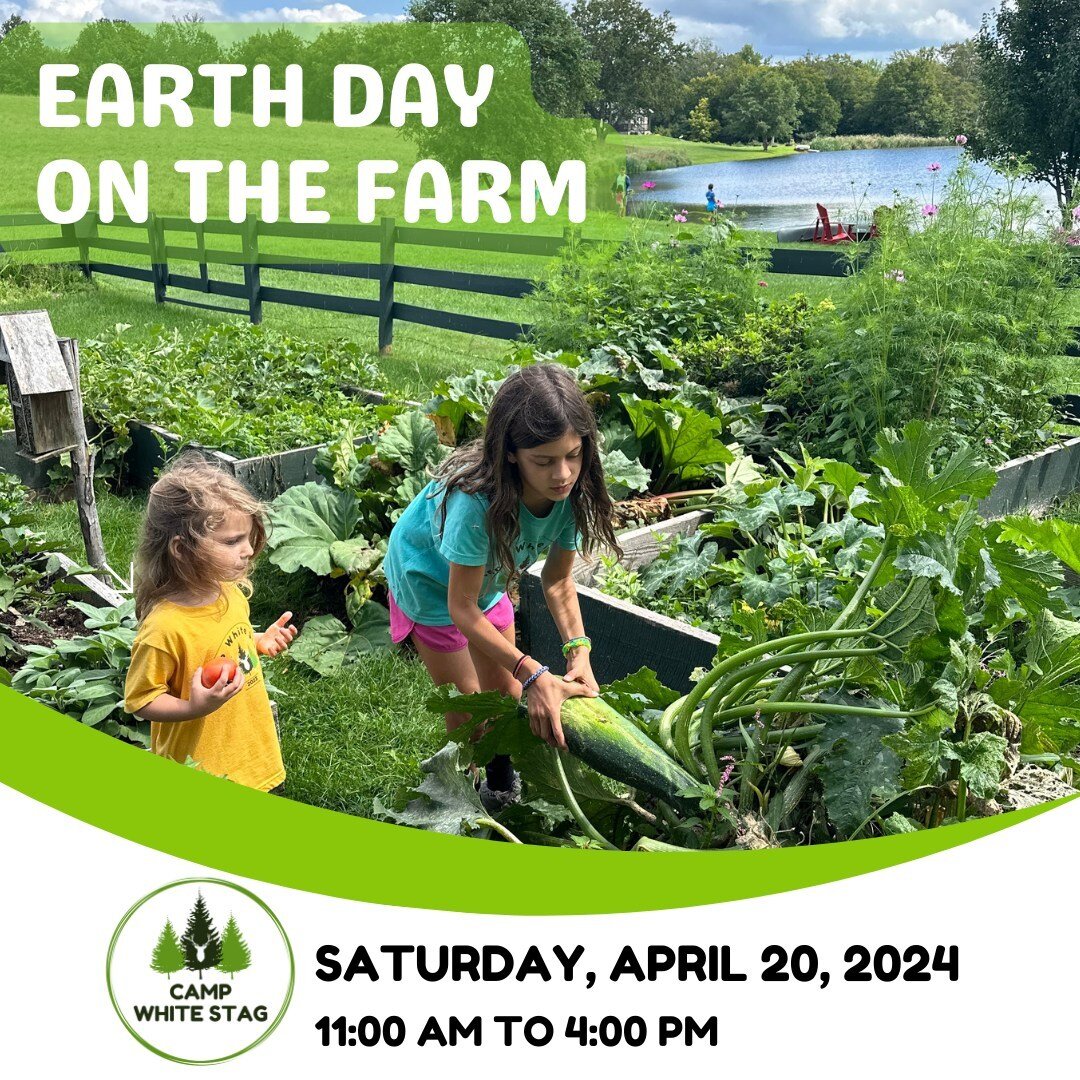 🌿✨ 🌿✨ Celebrate Earth Day with us at Camp White Stag! 🌍💚 Join us on Saturday, April 20, 2024, for an unforgettable camp day on the Farm from 11:00 am to 4:00 pm.⁠
⁠
We're offering an intimate camp day for our campers, with spots limited to just 2