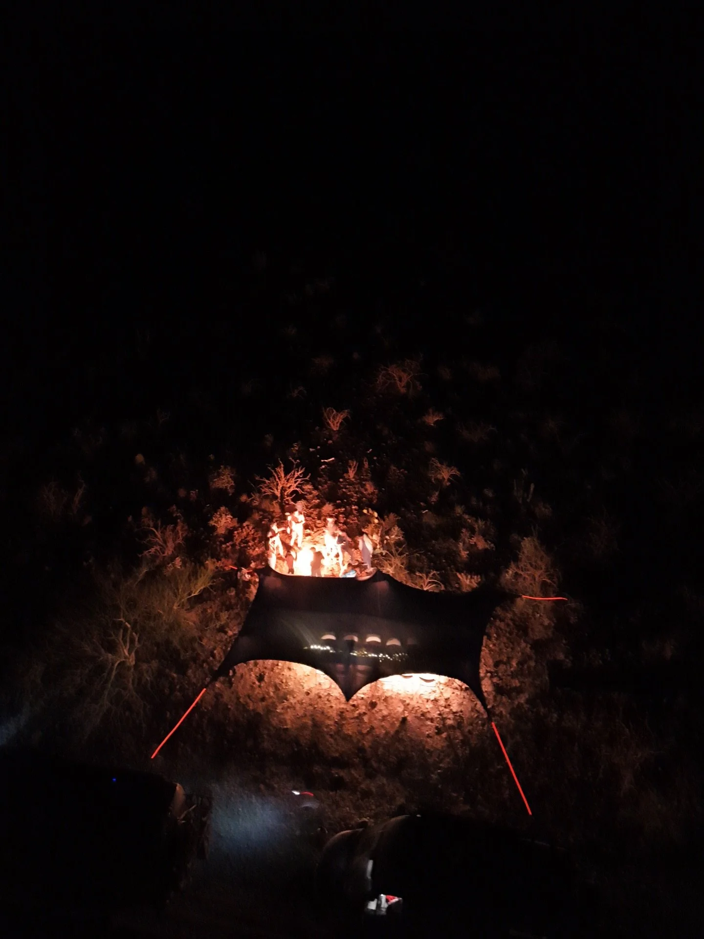 When everything at camp wants to poke you not having to worry about tripping becomes crucial. @tiegear solves that problem with there glowing guy ropes! Also attracts UFOs so that&rsquo;s cool.

#campgear #solutions #bajabasecamp #overlanding #campse