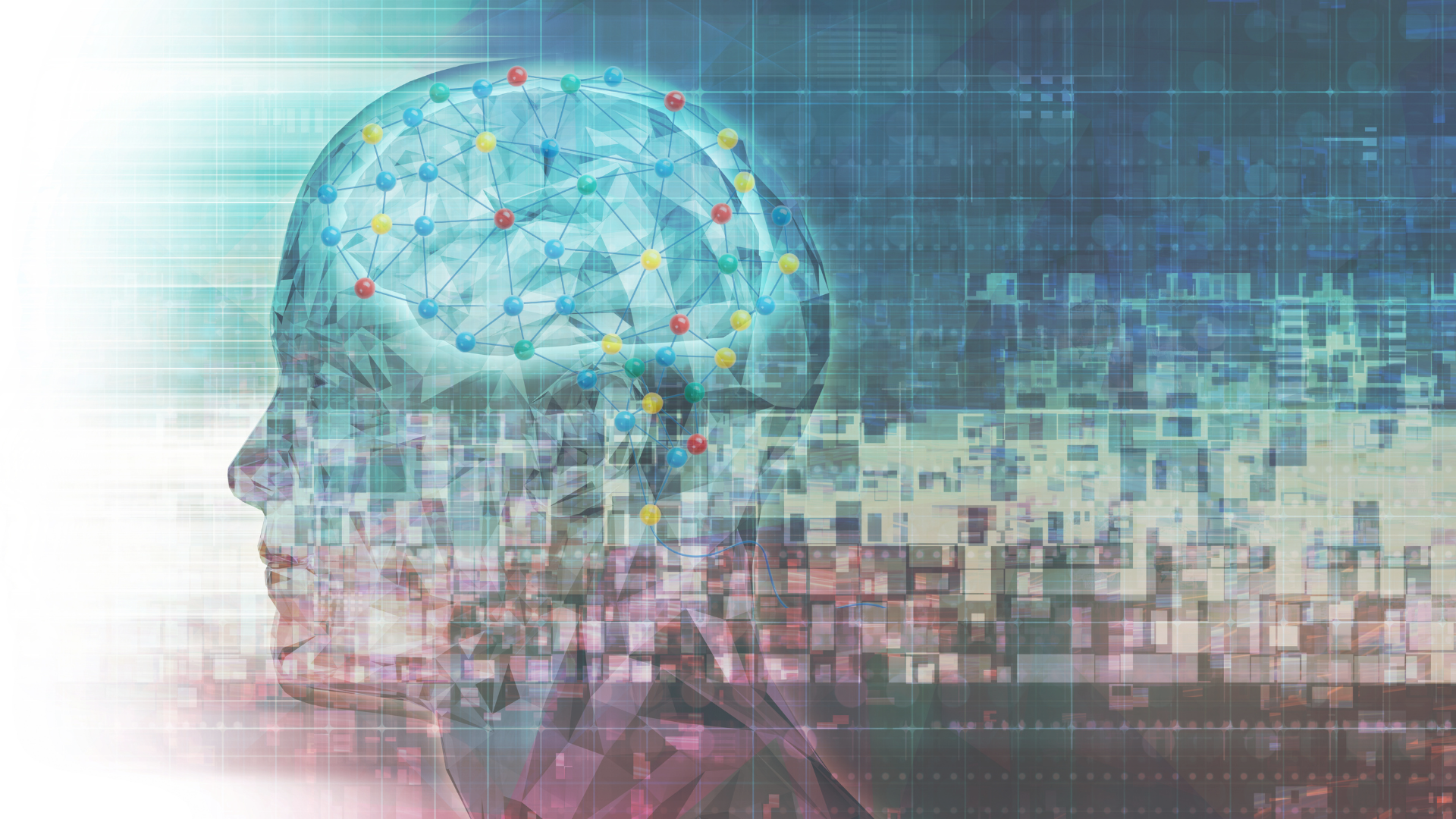 Abstract picture of person with neuronal connections