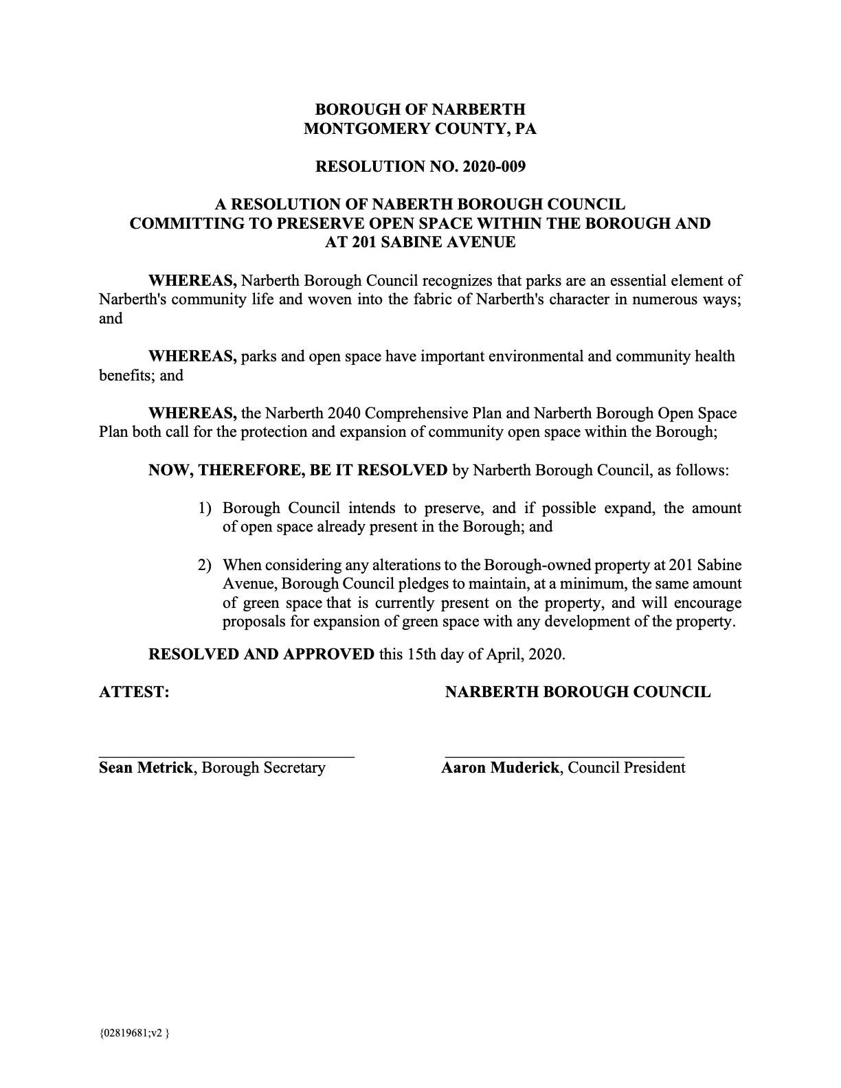 201 Sabine Green Space Resolution