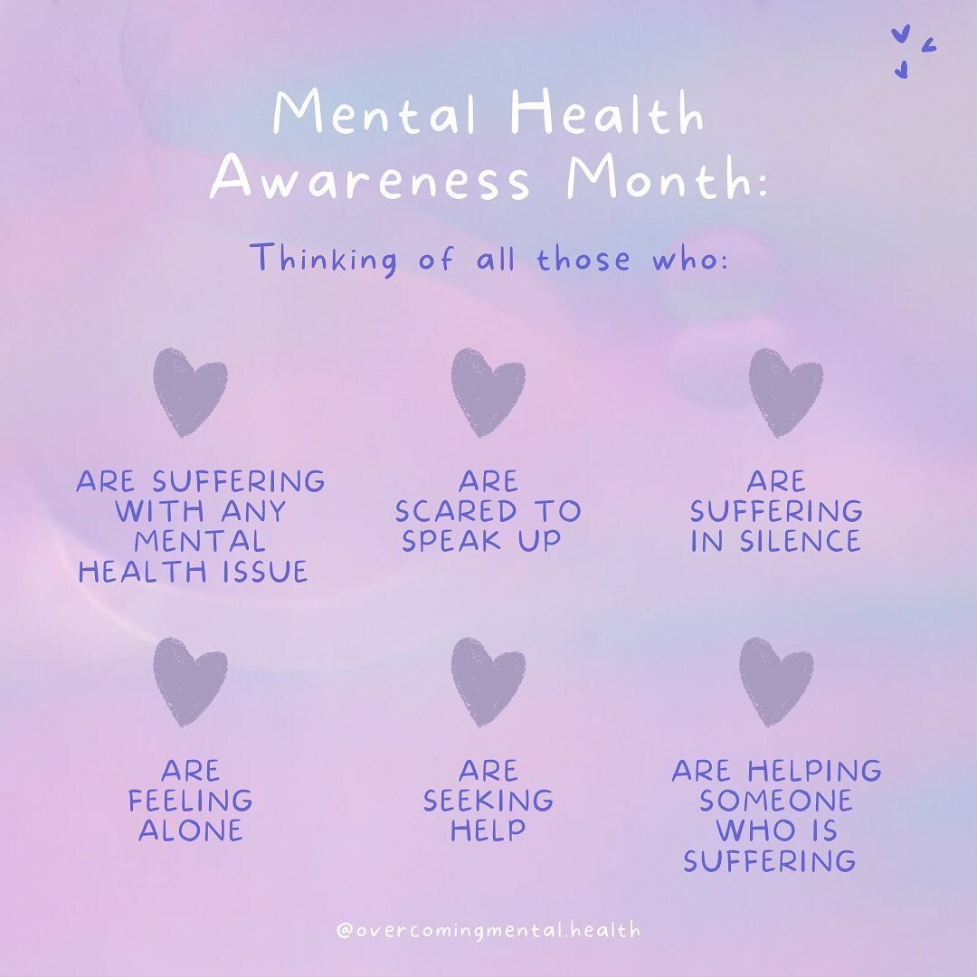 May is Mental Health Awareness Month 💜

Repost from: @overcomingmental.health

Please note this content is for entertainment and/or educational purposes only. This information is not meant to be a substitute for clinical therapy, consultation, or cr
