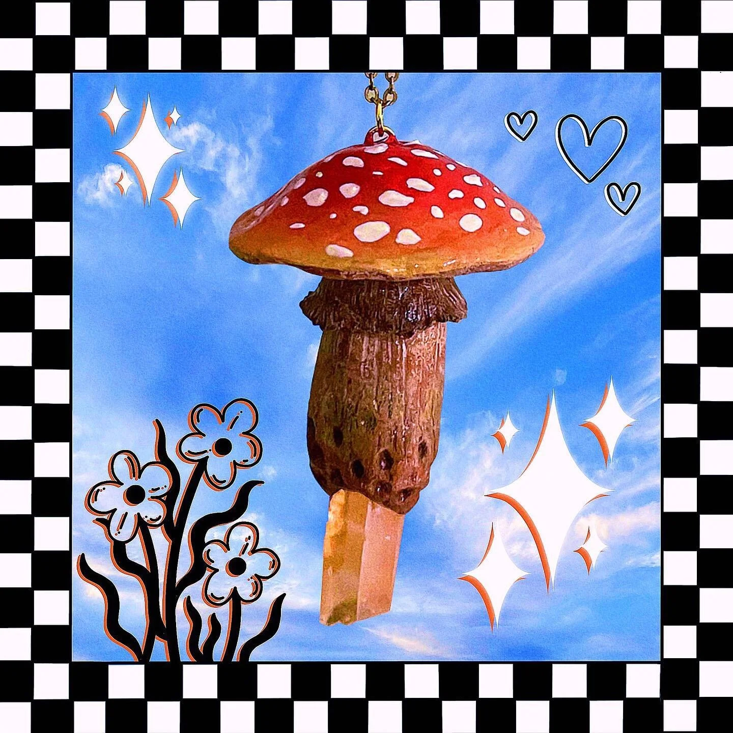✨🍄 New crystal mushroom necklaces NOW AVAILABLE! Choose your color and your crystal!✨🍄