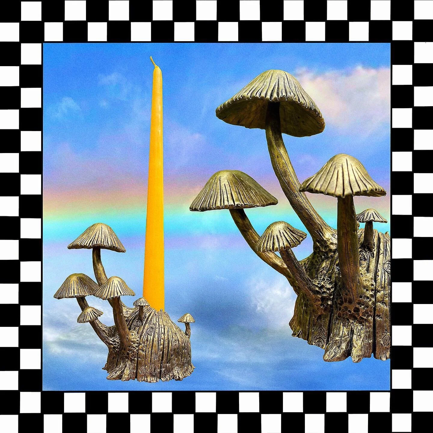 Bringing back this fun little candle holder because I&rsquo;d love to make more. 
.
.
.
.
.
.
.
.

#paintingminiatures #creepyart #homedecor #odditymarket #painting🎨 #creepycuteart #sculpture #mushroom #natureart #homedecor #smallbusinesslove #homed