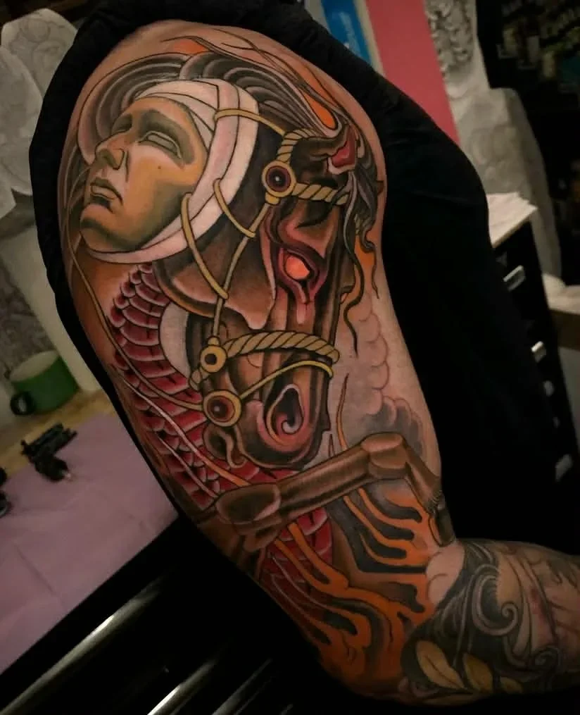 Neo trad tattoo Sainte-Catherine