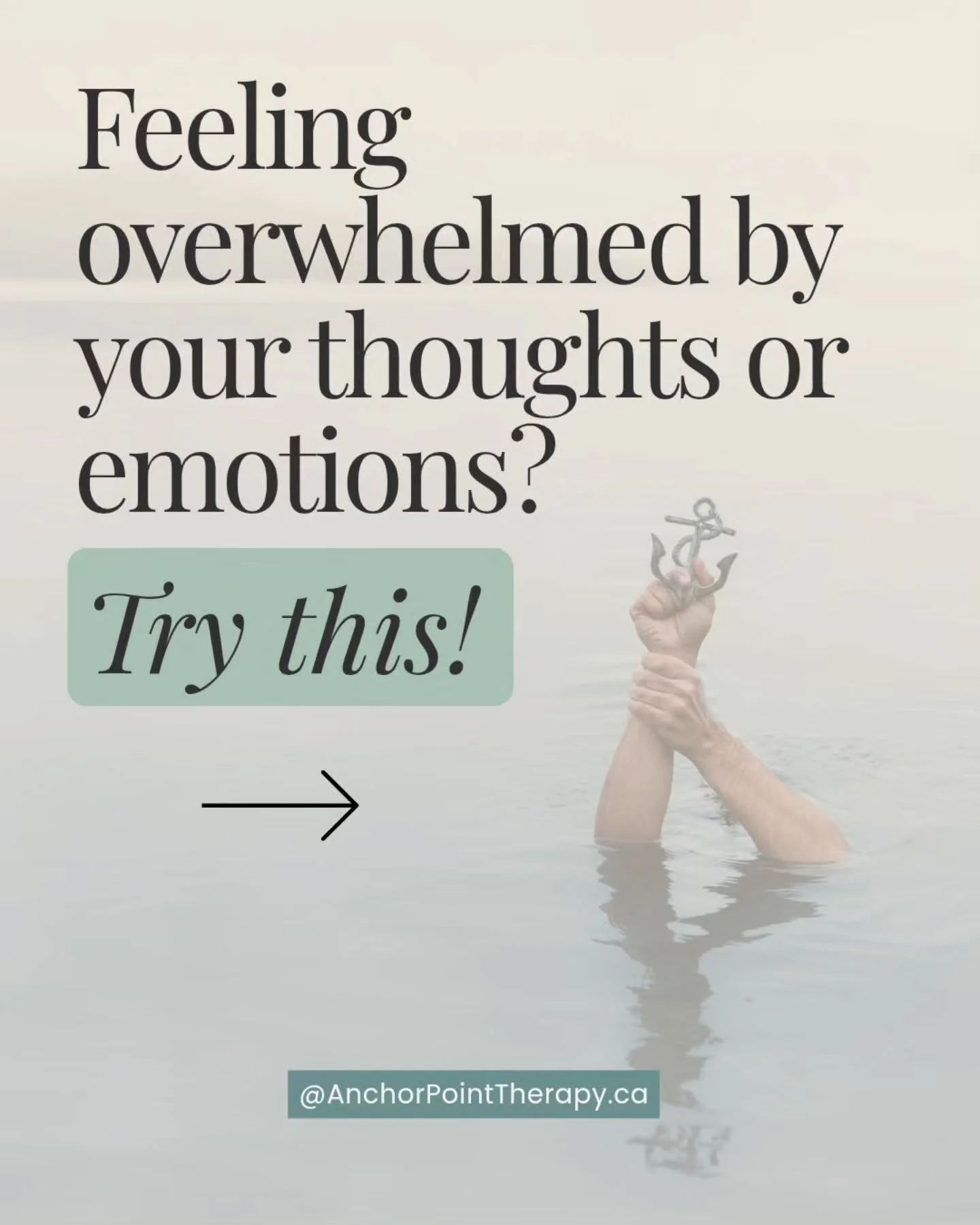 When the waves hit, don't right them - anchor ⚓.

Come back to your breath, your body, right here. 

#droppinganchor #acttherapy #anxietysupport #therapyontario #newmarkettherapy