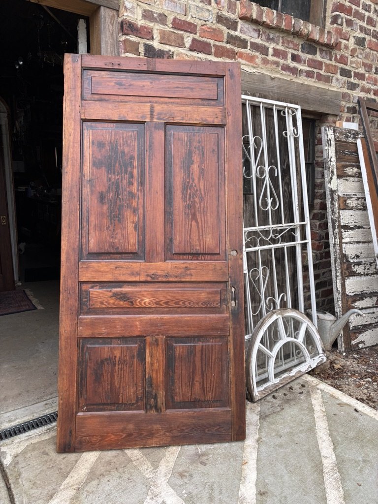 Early 6 panel door, 
apprx 40 1/2 x 86 1/4 x 1 1/2