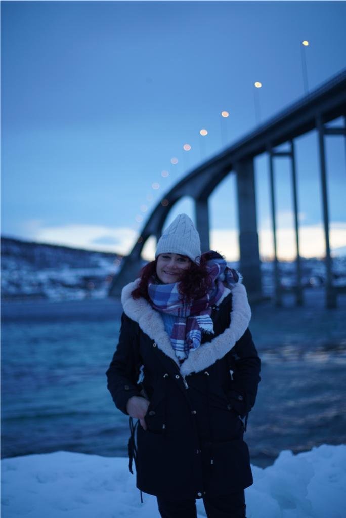 Solo female traveler Erika Mokry in Tromsø, Northern Norway