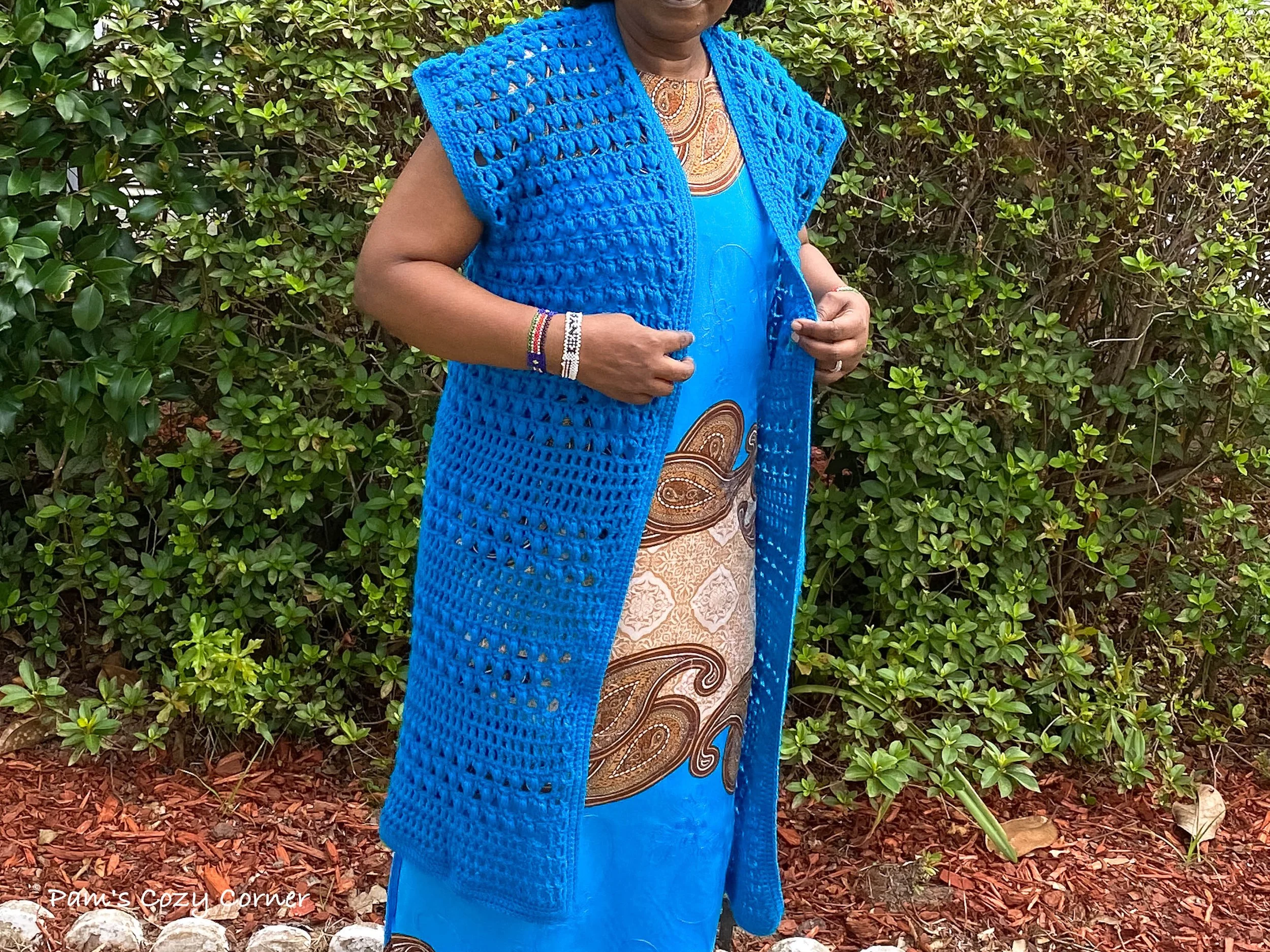 Phyles Long Sleeveless Cardigan — Pams Cozy Corner Crochet and Knit