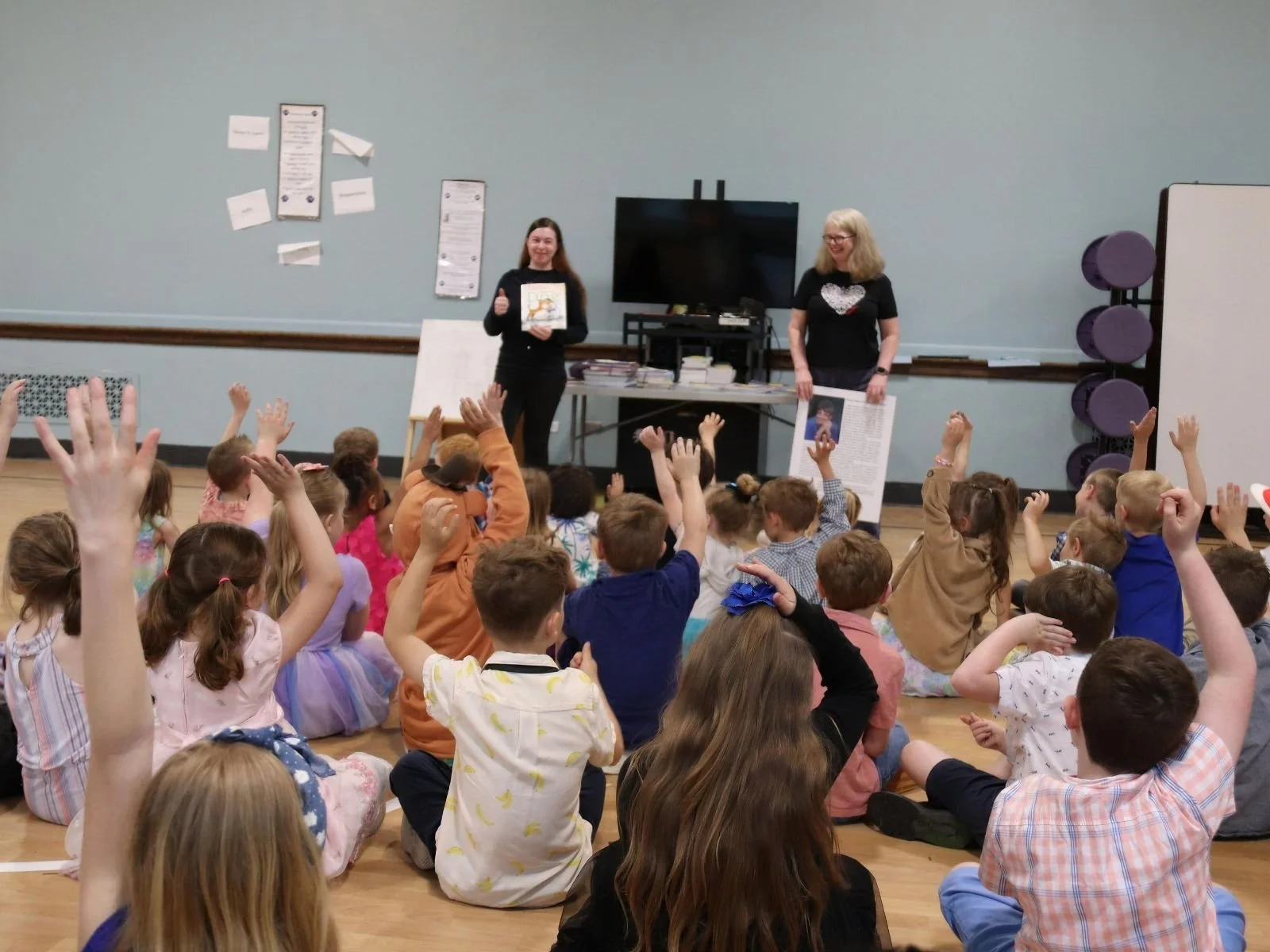 Casey and Colleen Kapklein share the Nana’s Books story at Dryden Elementary