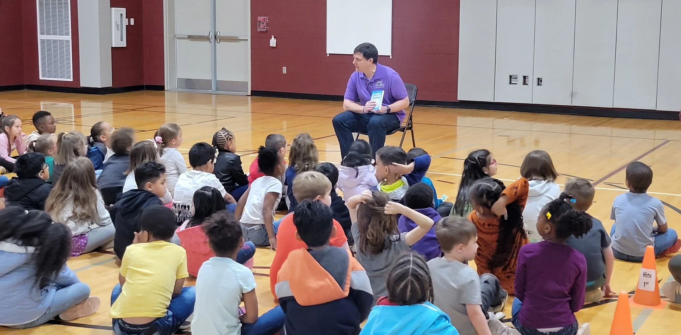 Mark reading to Pond Gap students