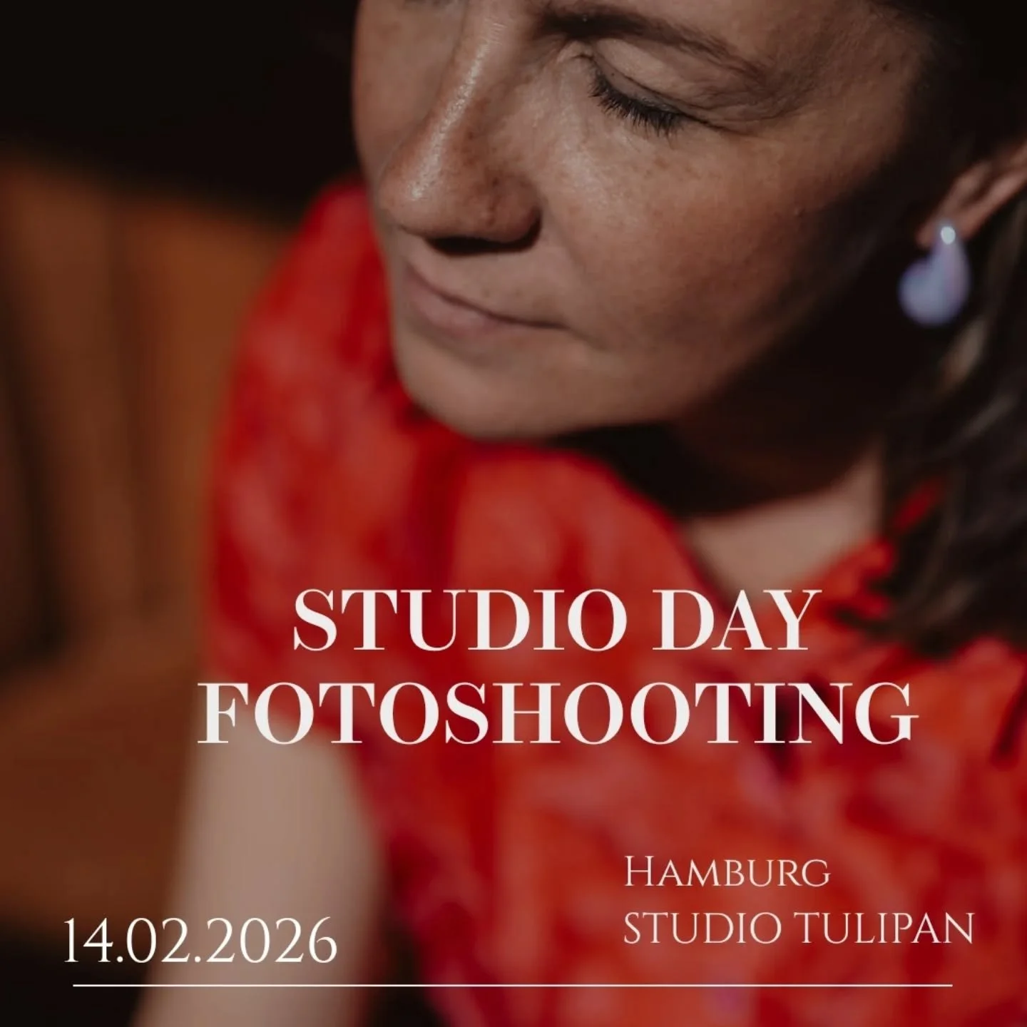 ✨ STUDIO DAY &ndash; 14.02.2026 ✨
📍 Studio Tulipan | Tageslicht

Am 14. Februar &ouml;ffne ich die T&uuml;ren des Studio Tulipan
f&uuml;r einen besonderen Studio Day.

Ein Raum voller Licht.
Zeit zum Ankommen.
Bilder, die dich so zeigen, wie du jetz