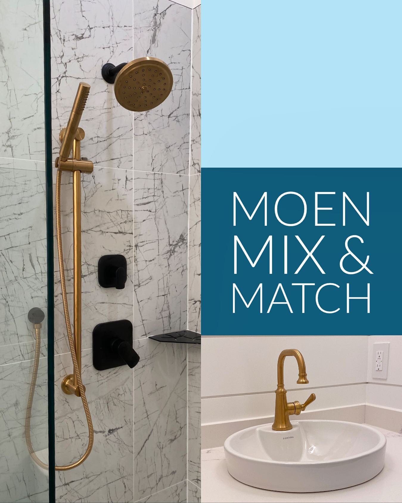 🤩 Mixed black and gold moen bathroom fixtures! These bathrooms are gorgeous with the contrast of colours catching your eye! Note the new Abbi contrac sink too!

#plumbing #bathroom #plumber #northumberland #moen #moeninc #golden #contrac #sink #show