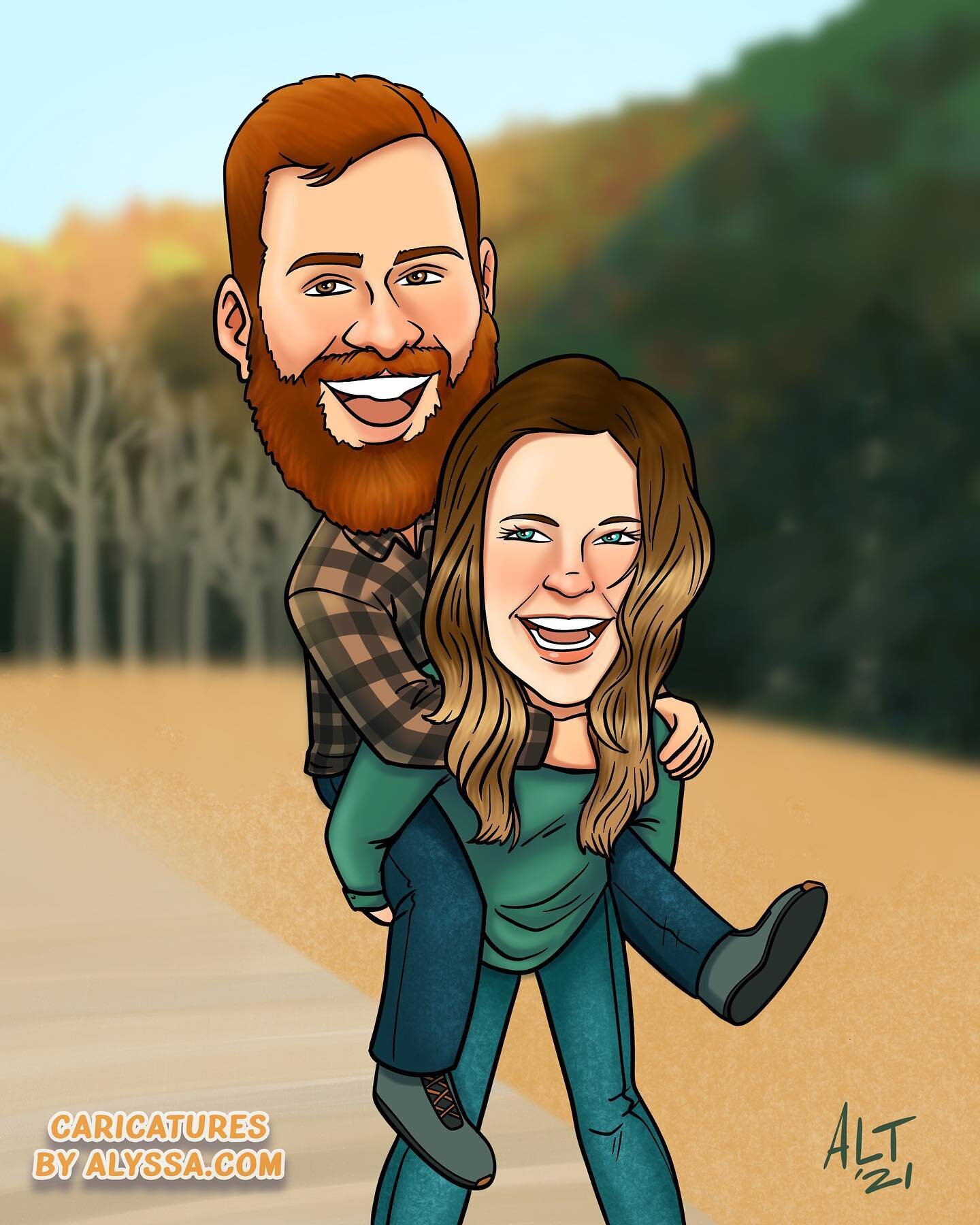 Wow! What a cute couple! Engagement caricatures are always so much fun! They tied the knot last week! Congrats 🍾