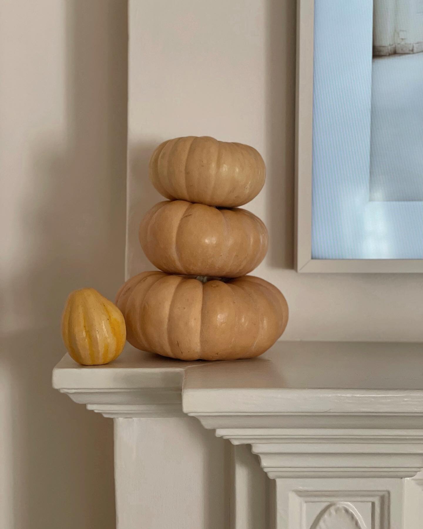 Autumn is literally the cheat sheet of holiday decor. Throw any variety of pumpkin (okayyyy I favor monochromatic) and voila, it&rsquo;s decoration. ⁣
⁣
I don&rsquo;t associate pumpkin&rsquo;s with Halloween. Pumpkins are a sweet way of seeing Summer